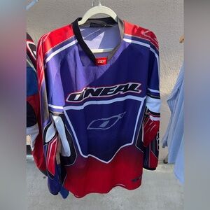 O'Neal Men's Red and Blue/Purple Jersey